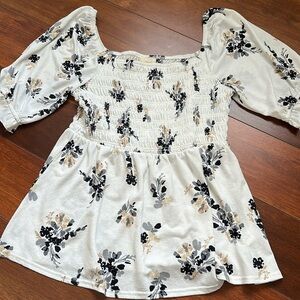 Melloday Womens Short Sleeve Babydoll Blouse Square Neck size small